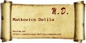 Matkovics Delila névjegykártya